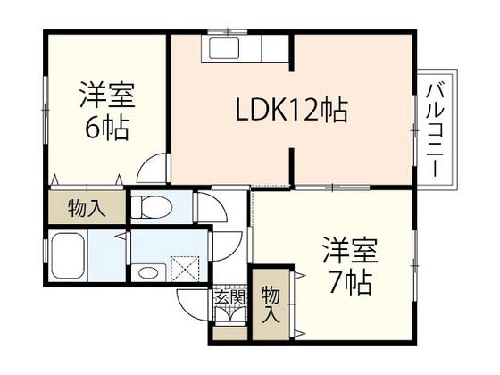 パトリア山崎(2LDK/2階)の間取り写真