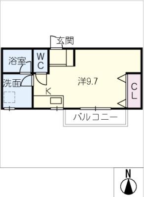 エミーナ(ワンルーム/1階)の間取り写真