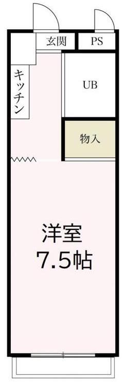 メゾンド本厚木(ワンルーム/2階)の間取り写真