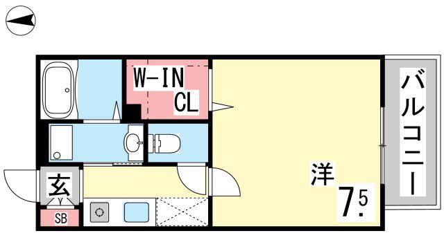 山麓荘(1K/1階)の間取り写真