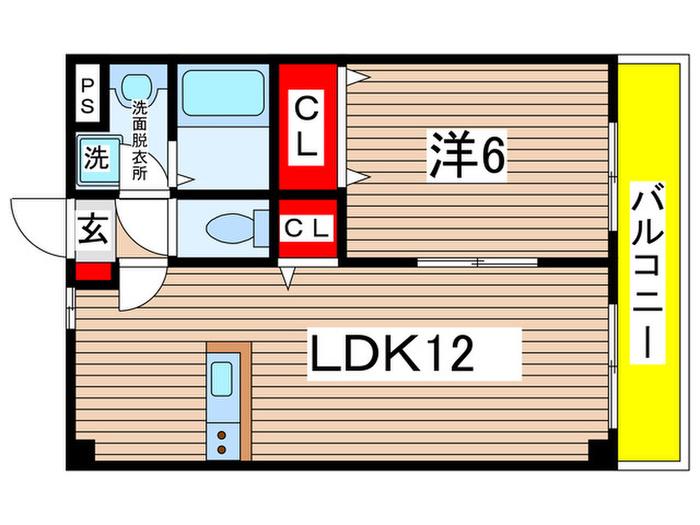 DOLCE SKY(1LDK/1階)の間取り写真