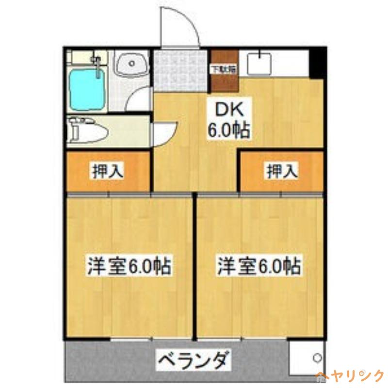 レジデンス大野木(2DK/4階)の間取り写真
