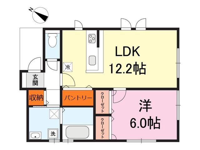 アルビレオ C棟(1LDK/1階)の間取り写真