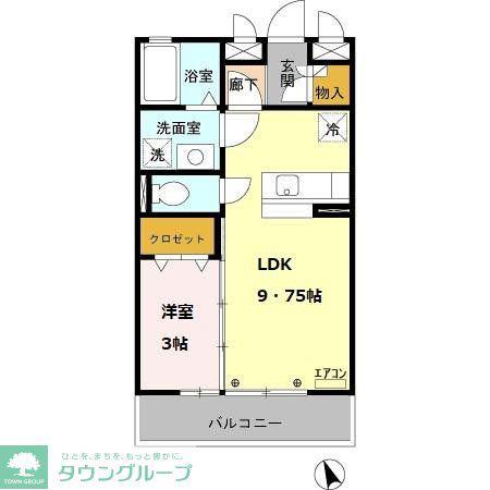 AGスクエア(1LDK/3階)の間取り写真