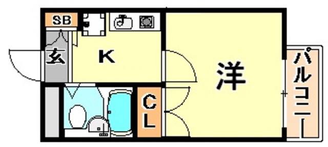 神戸リブプレイス深江南(1K/4階)の間取り写真