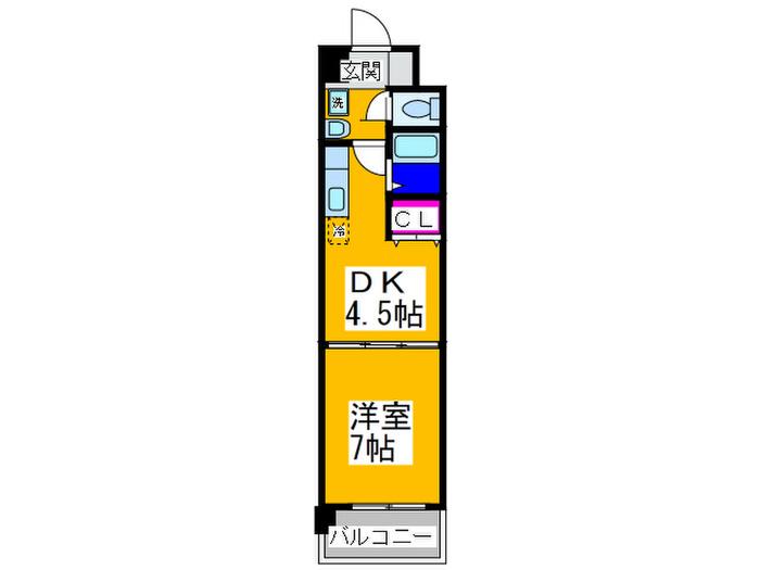 クレール三国ヶ丘(1DK/1階)の間取り写真