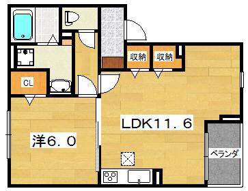 アイビーコート(1LDK/3階)の間取り写真