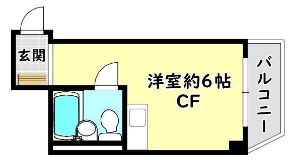 ウチダマンション(ワンルーム/2階)の間取り写真