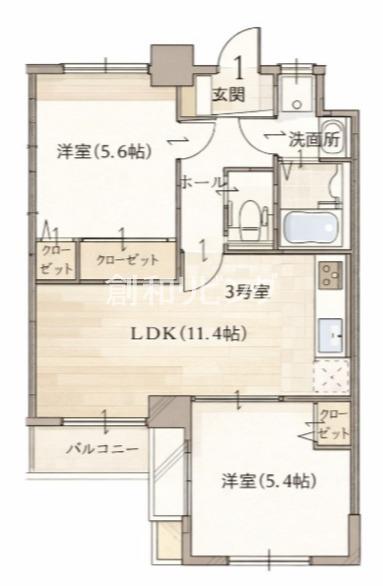 ALUCIA(2LDK/3階)の間取り写真