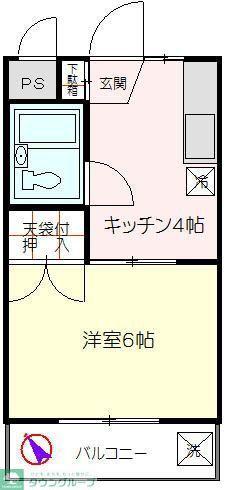 コーポエスティ(1K/1階)の間取り写真