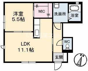 ヴィラグレイス 2番館(1LDK/1階)の間取り写真
