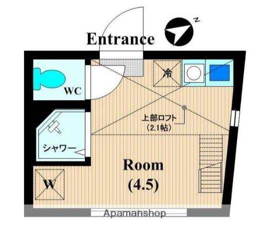TM上平間(ワンルーム/2階)の間取り写真