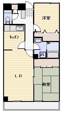 岩立ハイツ(2LDK/4階)の間取り写真