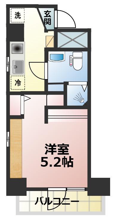アーバングレース市川(1K/6階)の間取り写真