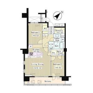 PRIME URBAN 東中野 COURT(2LDK/8階)の間取り写真
