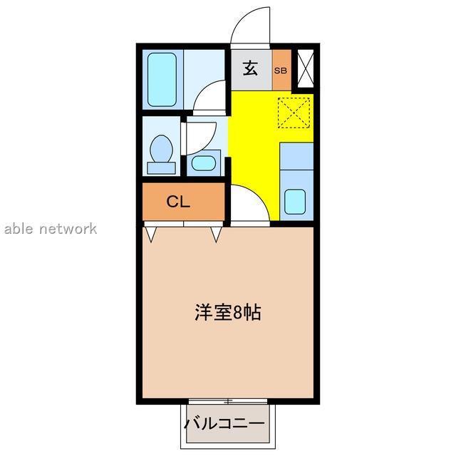 リヴェールT(1K/1階)の間取り写真
