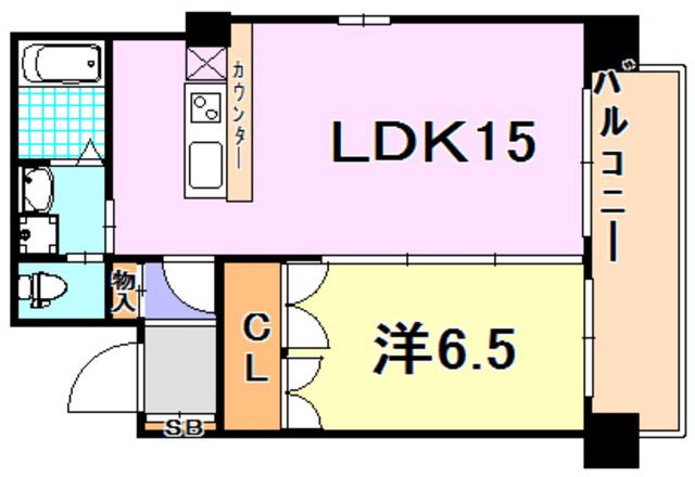 アルファレガロ神戸ウエスト(1LDK/4階)の間取り写真