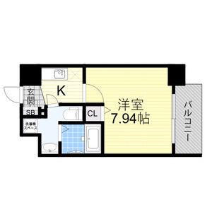 セレニテ難波西(1K/4階)の間取り写真