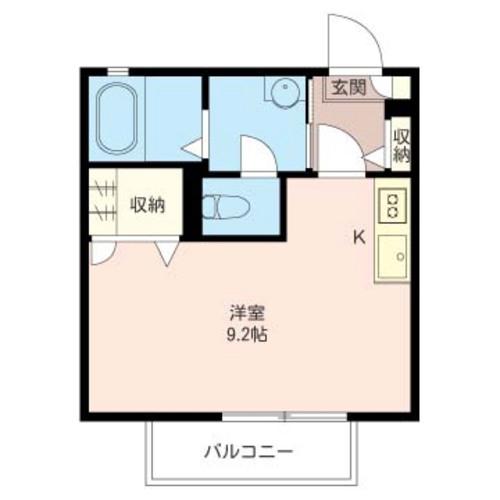 シャトルアズマD棟(ワンルーム/1階)の間取り写真