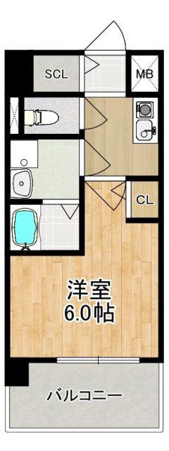 MODERN PALAZZO東本町(1K/9階)の間取り写真