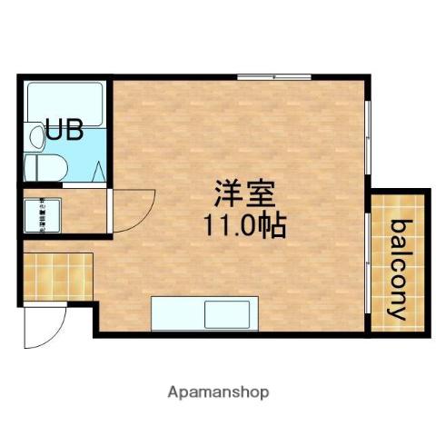 ローズマンション新深江(ワンルーム/2階)の間取り写真