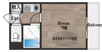 ADEKA-T(1K/3階)の間取り写真