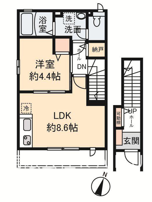 アルエット東藤沢(1LDK/2階)の間取り写真