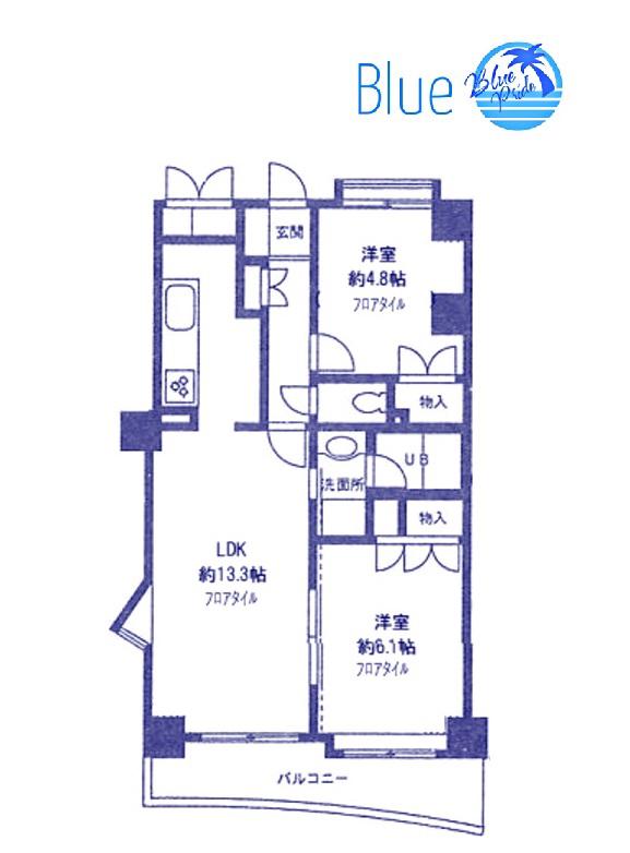 サンパティーク(2LDK/7階)の間取り写真