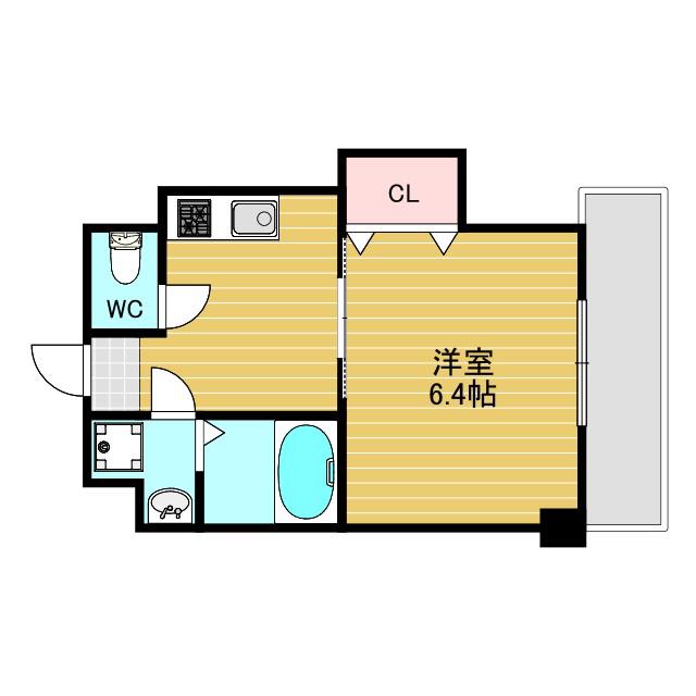 下新庄二番館(1K/1階)の間取り写真