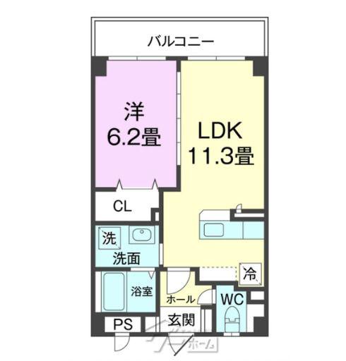 オーシャン・ヴィラ(1LDK/2階)の間取り写真