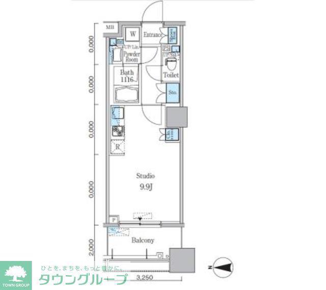 パークキューブ亀戸(ワンルーム/4階)の間取り写真