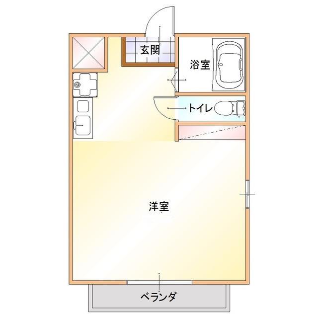 ハイツコウノA(ワンルーム/2階)の間取り写真