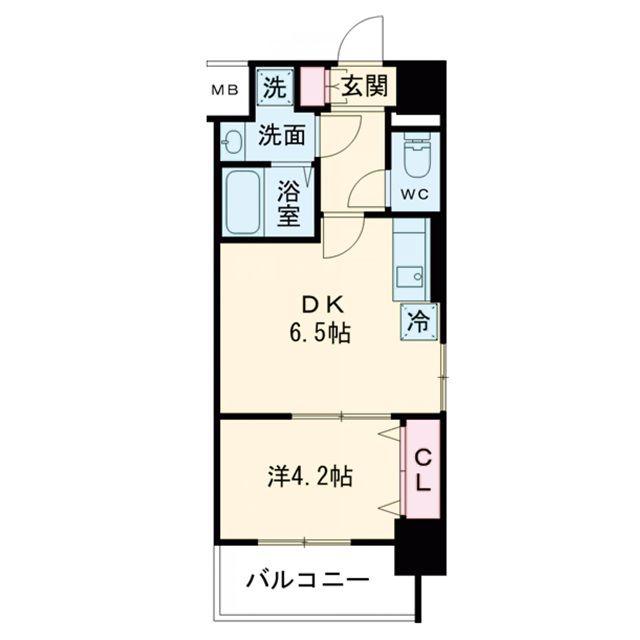 メイクス天王寺南(1DK/5階)の間取り写真