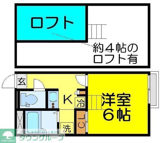 レオパレスニューハイツ コスモ(1K/2階)の間取り写真