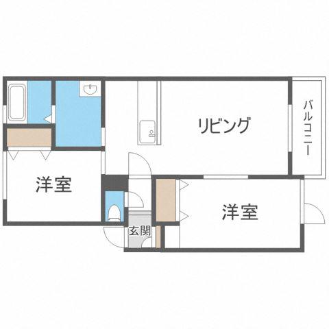 シャローム静和(2LDK/2階)の間取り写真