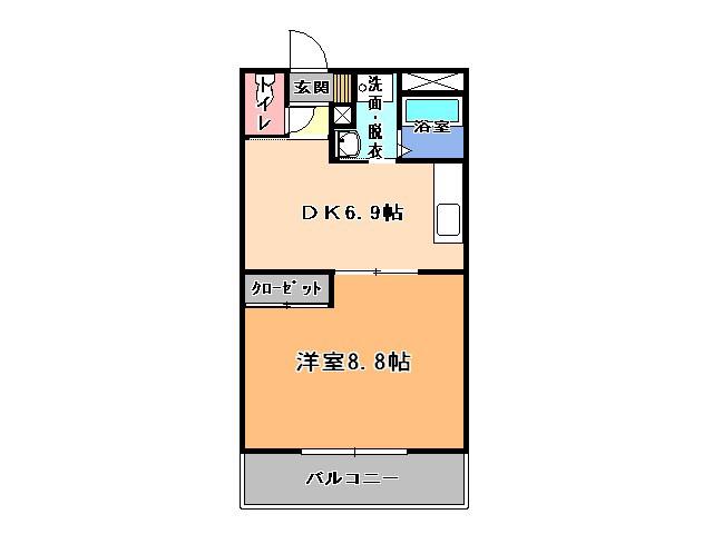 ラセゾン伊藤II(1DK/3階)の間取り写真