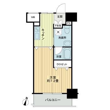 フィットエル仙台一番町(1K/7階)の間取り写真