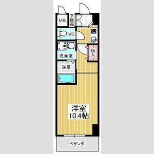 サウス名駅(1K/6階)の間取り写真
