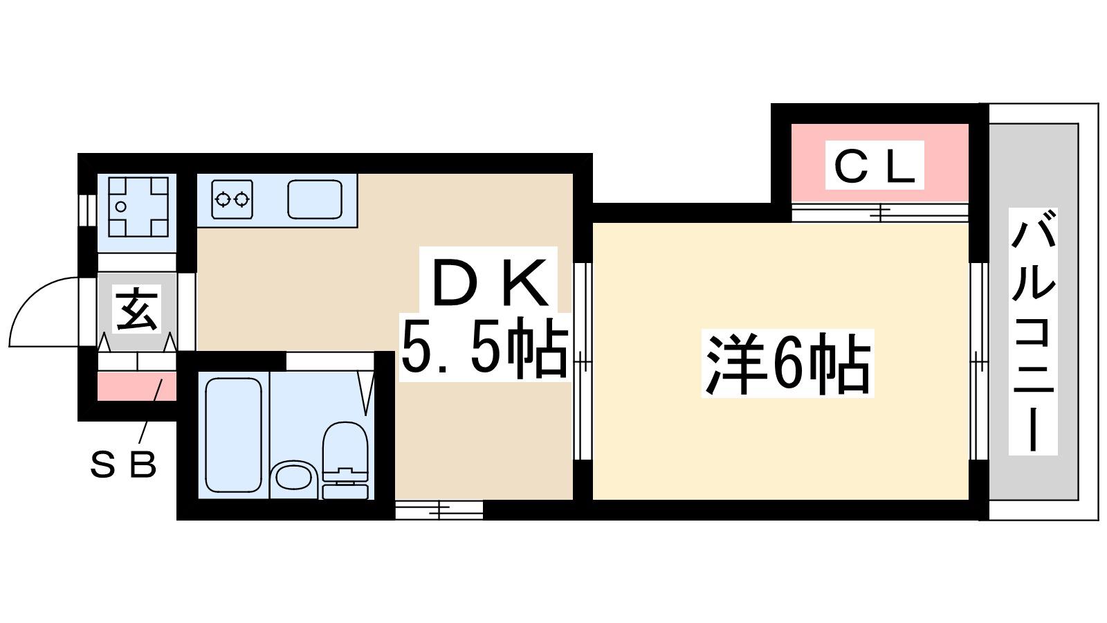 コーポ中瀬(1DK/2階)の間取り写真
