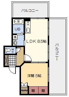 WOWD BLD 桜ヶ丘 (1LDK/5階)の間取り写真