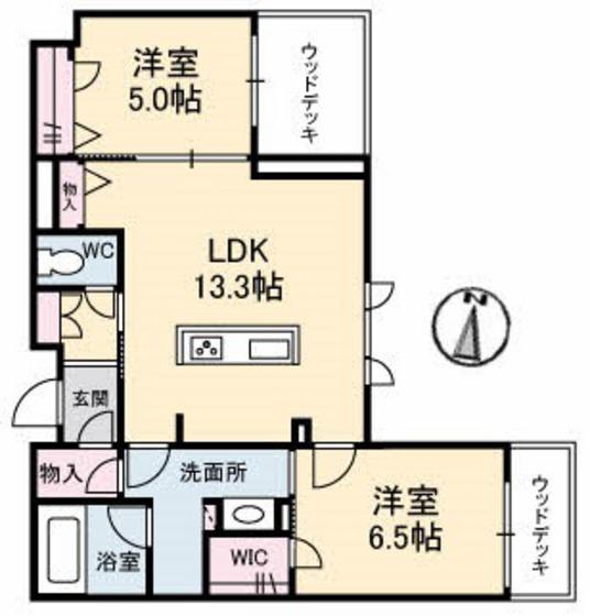 CASA VITA(2LDK/1階)の間取り写真