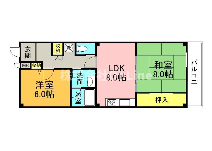 グリーンフォレストII(2LDK/2階)の間取り写真