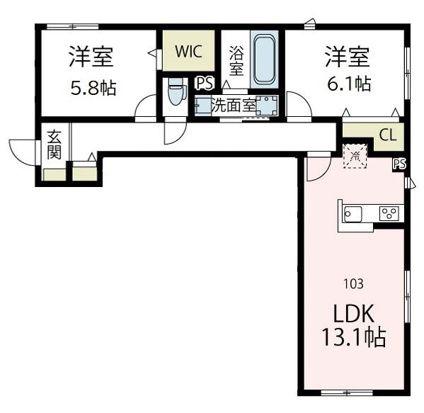 グレイスSHONAN(2LDK/1階)の間取り写真