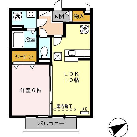 プリメーロ(1LDK/1階)の間取り写真