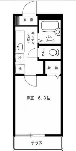ドルチェ東高円寺(1K/1階)の間取り写真