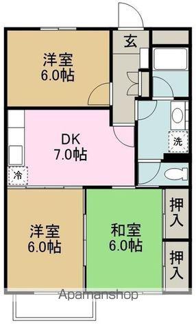 桜ホームズ(3DK/2階)の間取り写真