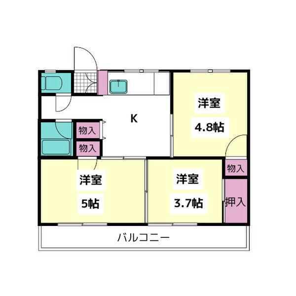 遠藤ハイツ(3K/1階)の間取り写真