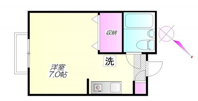 コーポタカハシ(1K/2階)の間取り写真