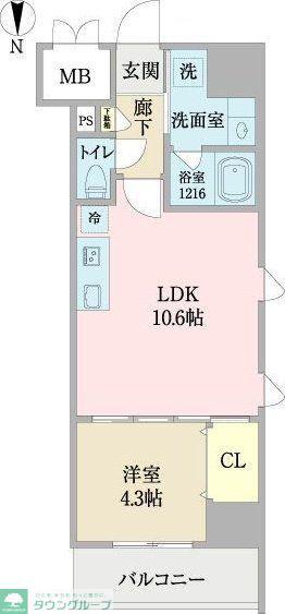 プロシード池下(1LDK/8階)の間取り写真