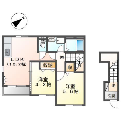 アグライア(2LDK/2階)の間取り写真